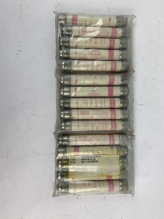 Gould Shawmut Tri-Onic Time Delay TRS1-1/4R 1 1/4A 600VAC Fuse "Lot of 15"