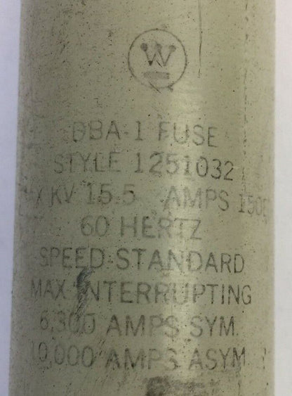 WESTINGHOUSE 1251032 DBA-1 FUSE KV 15.5 AMP 150E 60HZ SPEED STANDARD