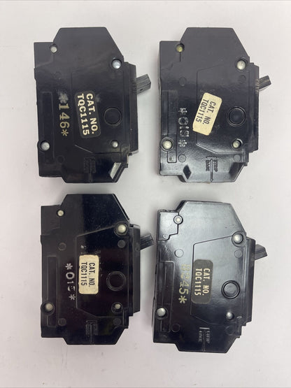 GE TQC1115 CIRCUIT BREAKER 1POLE 15AMP 120/240VAC (LOT OF 4) GENERAL ELECTRIC