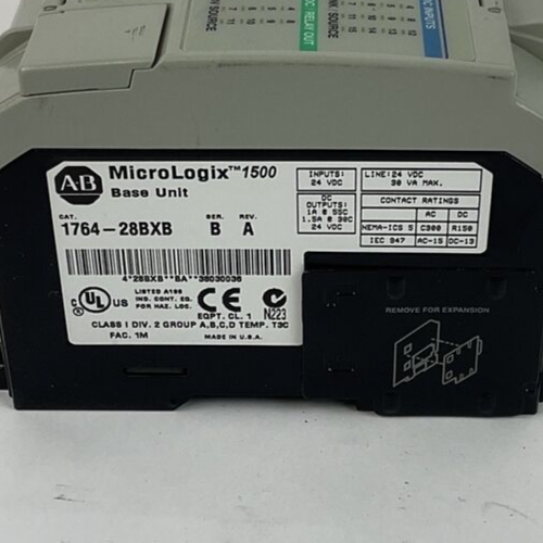 ALLEN BRADLEY 1764-28BXB BASE SER.B REV.A UNIT 1764-LRP PROCES. UNIT SER.C REV.B