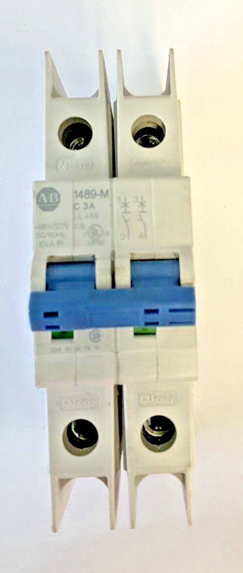 ALLEN BRADLEY 1489-M2C030 CIRCUIT BREAKER SER.D 3A 480Y/277V 10KA 50/60HZ 2POLE