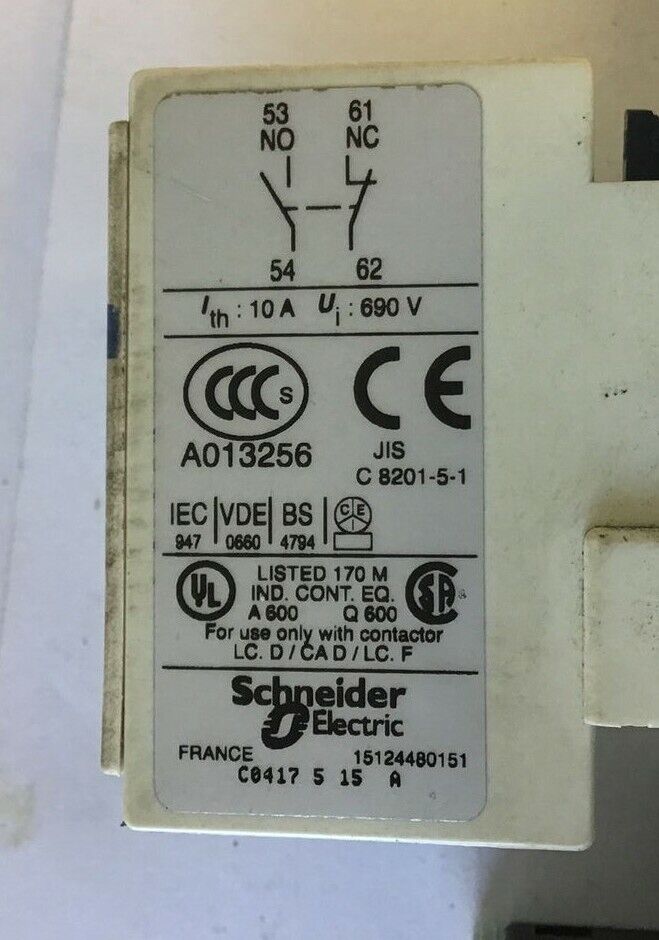 TELEMECANIQUE LC1D12/ LADN11 LA1 DN11/ LRD15 CONTACTOR