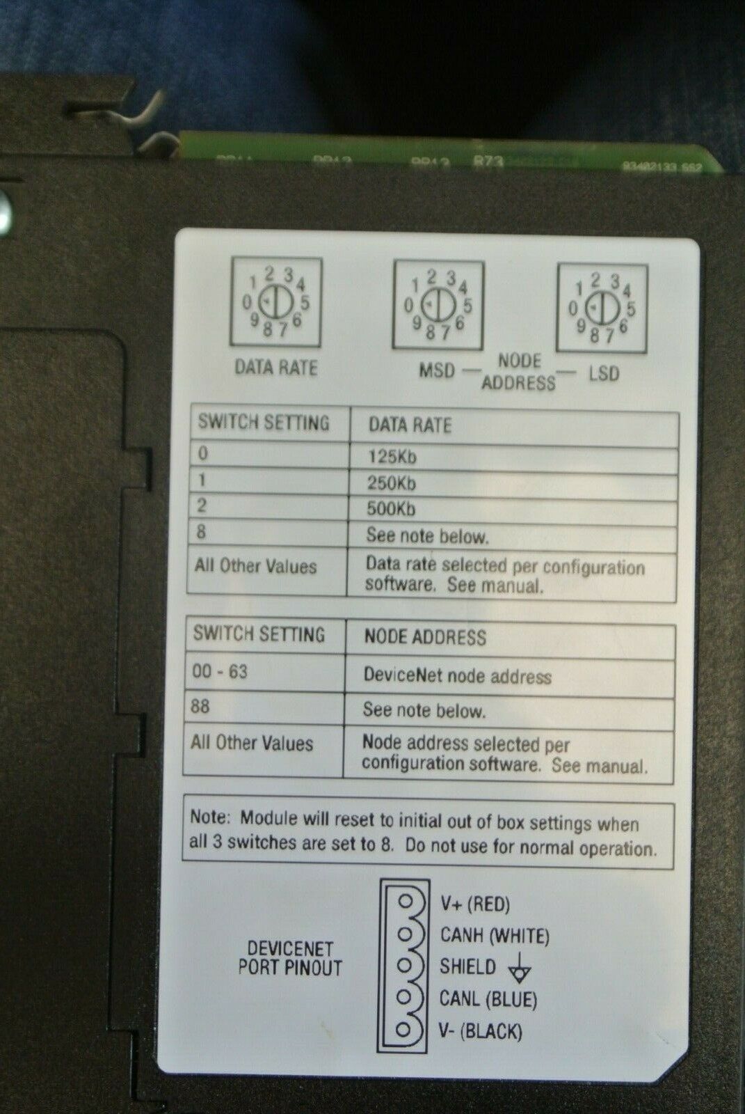 ALLEN-BRADLEY 1756-DNB Series C DEVICENET COMMUNICATION MODULE / PN-23452 24VDC