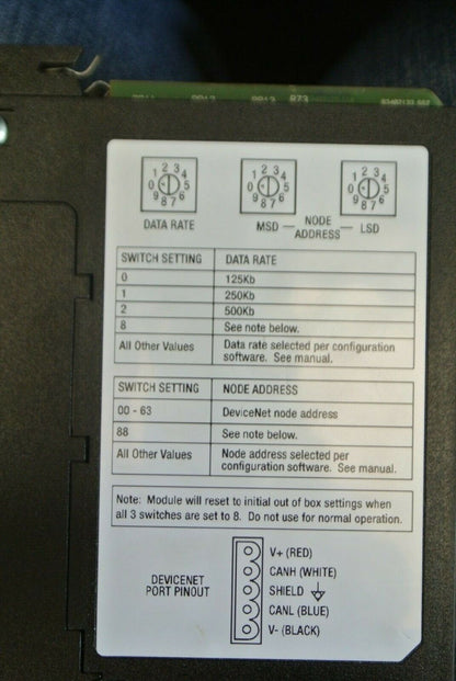 ALLEN-BRADLEY 1756-DNB Series C DEVICENET COMMUNICATION MODULE / PN-23452 24VDC