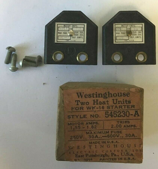 WESTINGHOUSE 545230-A HEAT UNITS 1.55-1.82 600V 30A ***LOTOF2***