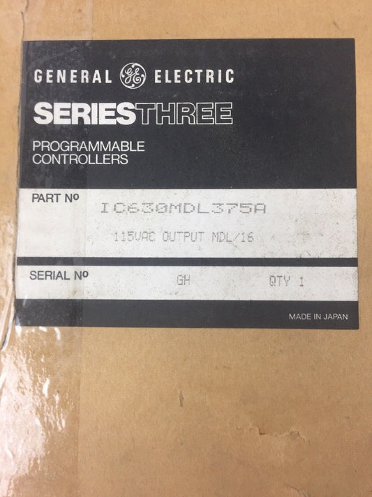 GE IC630MDL375A OUTPUT MODULE 115VAC OUTPUT MDL/16