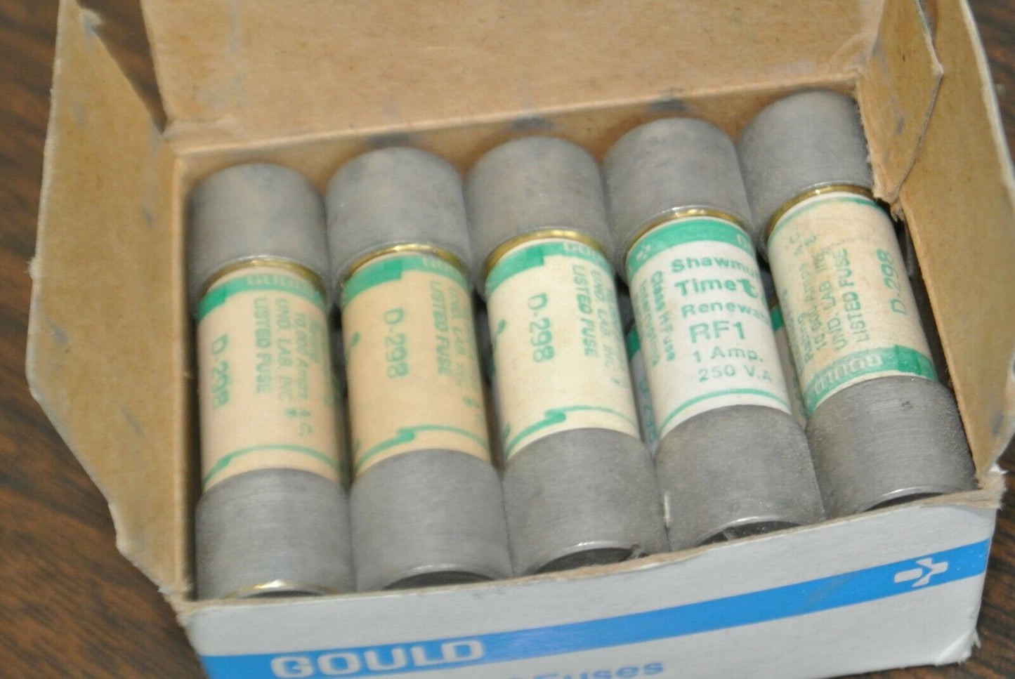 BOX of 10 / GOULD-SHAWMUT RF1 RENEWABLE FUSE 1A / 250V / NEW SURPLUS