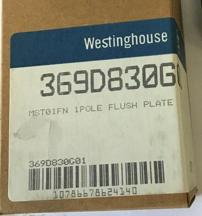 WESTINGHOUSE 369D830G01 MOTOR STARTER 1POLE SWITCH FLUSH PLATE