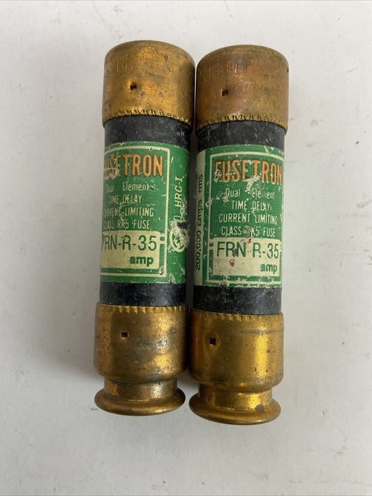 FUSETRON FRN-R 35 250VAC 35AMP DUAL-ELEMENT TIME DELAY CLASS RK5 FUSE (LOT OF 2)