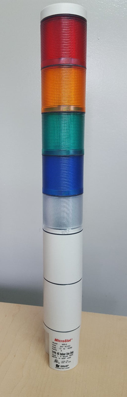 FEDERAL SIGNAL MICROSTAT MSL5 STACKLIGHT NODEL, 24V AC/DC, 1.0 HZ:50/60,SERIES A