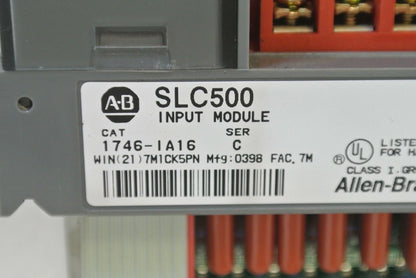 ALLEN-BRADLEY 1746-IA16 Ser. C - INPUT MODULE for SLC500 - 85-132VAC - NO COVER