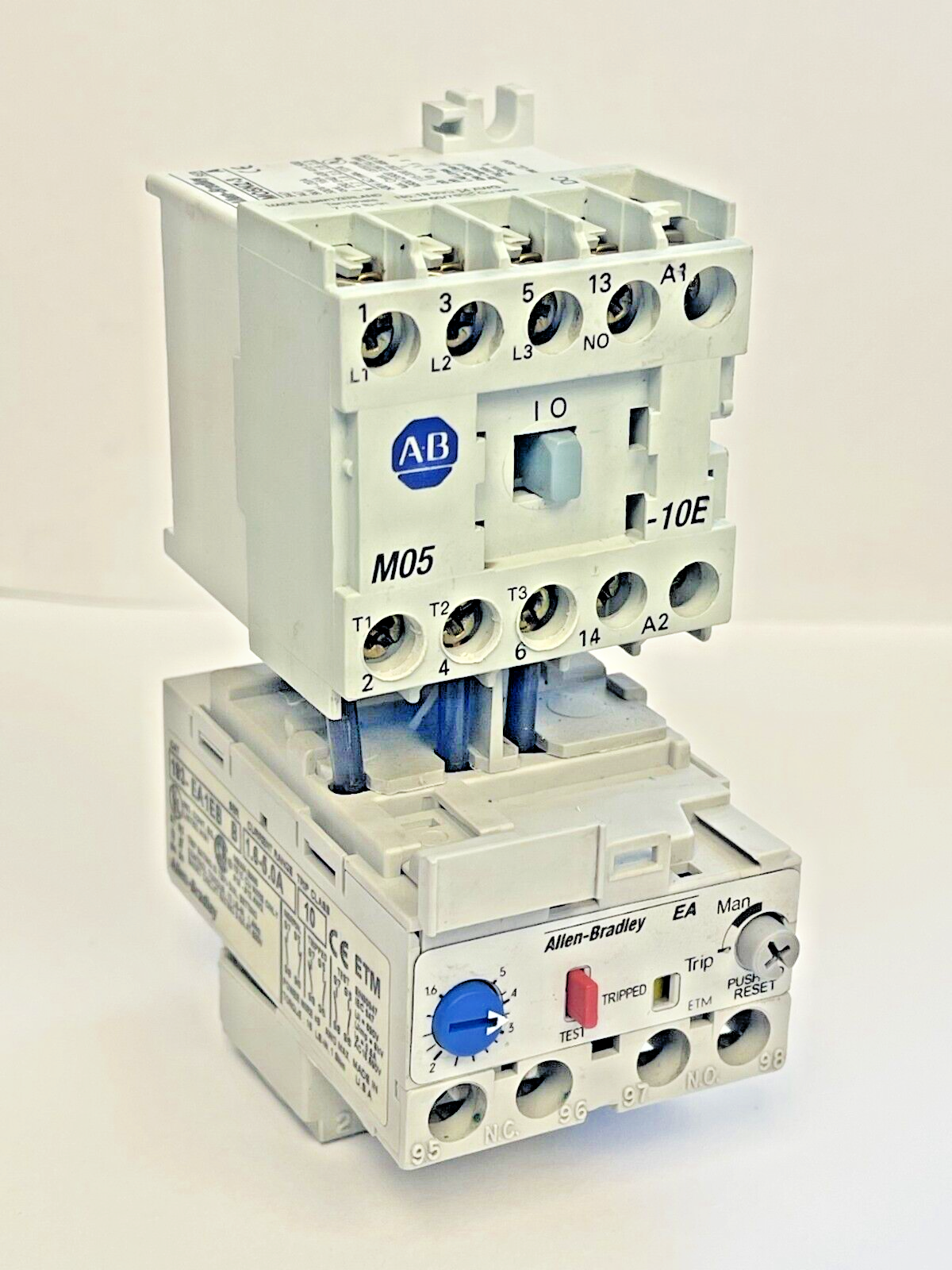 ALLEN BRADLEY - 193-EA1EB SER. B OVERLOAD RELAY & 100-MO5NZ*3 SER. A 24VDC COIL