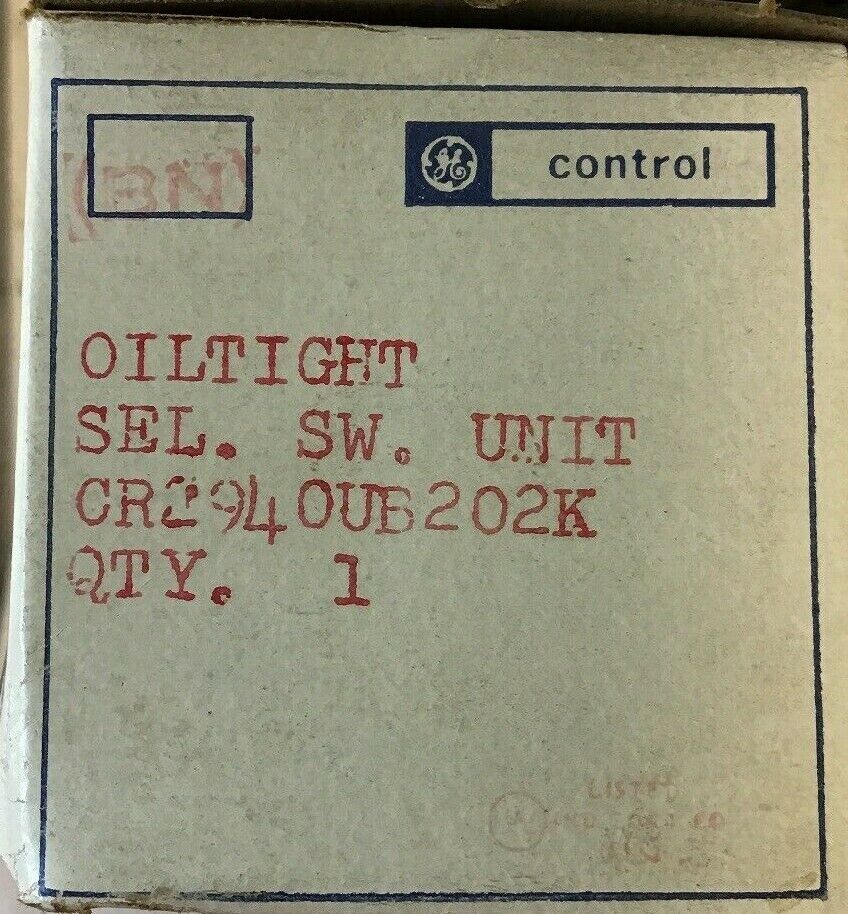 GE CR2940UB202K OILTIGHT SELECTOR SWITCH 600V HEAVY DUTY