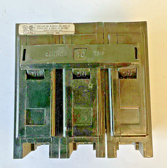 WESTINGHOUSE BAB3040HT CIRCUIT BREAKER 40A 3POLE TYPE BA 240VAC