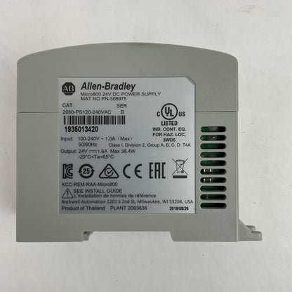 ALLEN BRADLEY 2080-PS120-240VAC SER B MICRO800 24VDC POWER SUPPLY