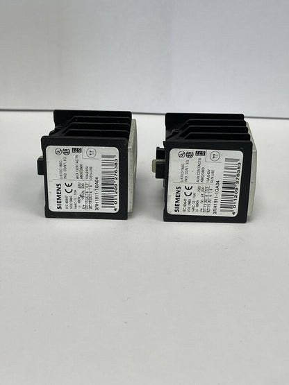 SIEMENS *LOT OF 2* - 3RH1911-1GA04 - AUXILIARY CONTACTS