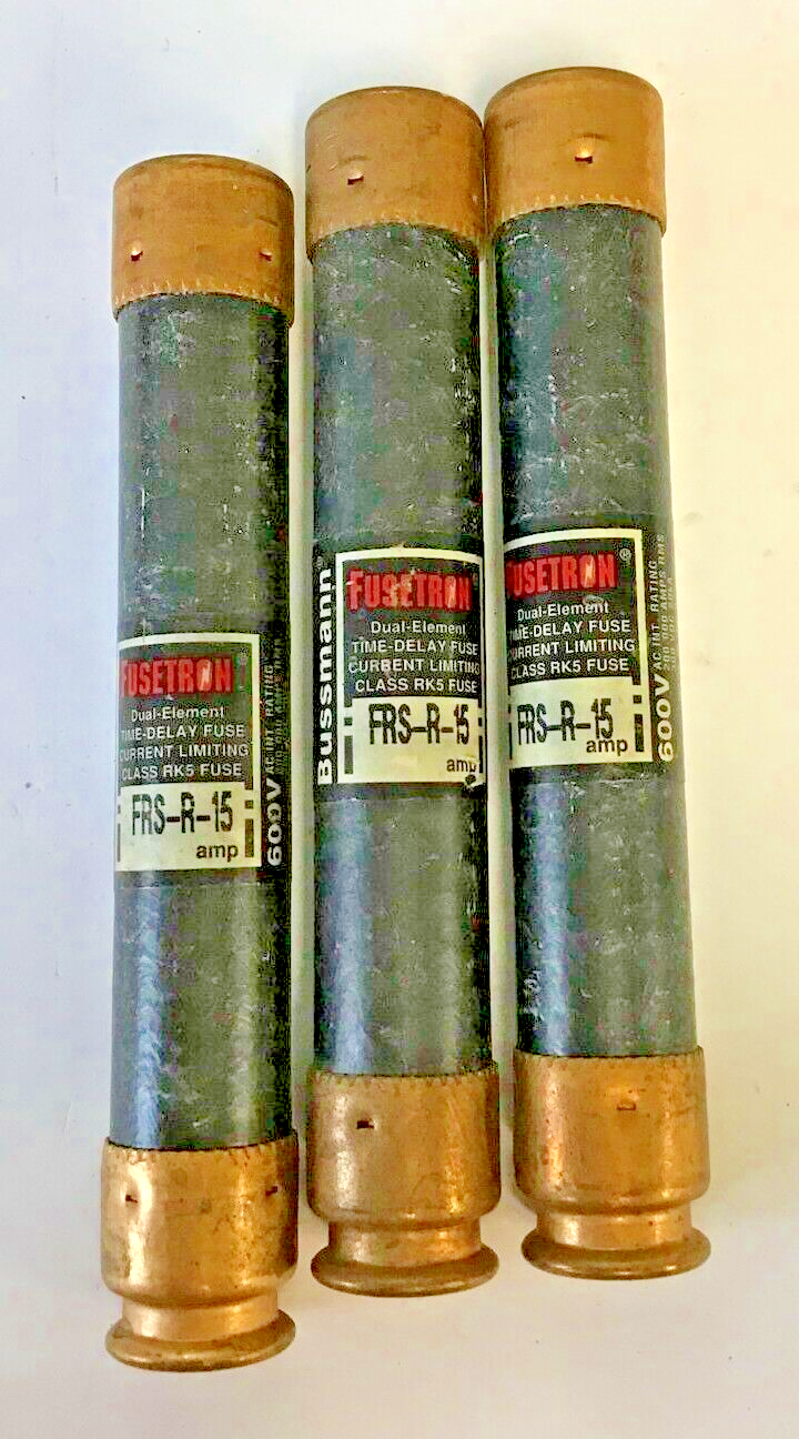 FUSETRON FRS-R-15 FUSE CLASS RK5 TIME DELAY 600VAC/300VDC ***LOTOF3***