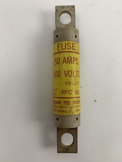 Economy Fuse RFC50 50A 600V Fuse "Lot of 6"