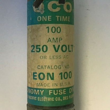 ECONOMY EON-100 FUSE 100A ECO ONE TIME 250VAC ***LOTOF2***