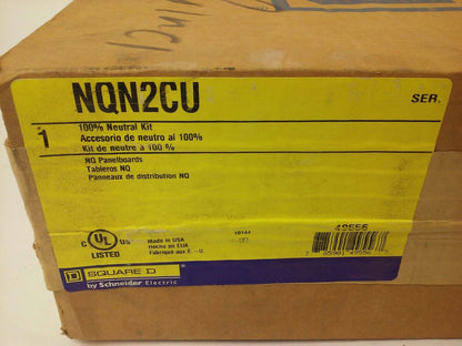 SQUARE D NQN2CU, 100% NEUTRAL KIT, FOR NQ PANELBOARD, FACTORY SEALED BOX,NEW, NQ