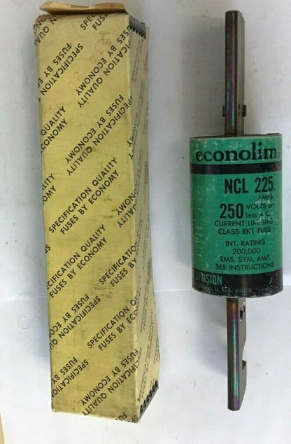 ECONOLIM NCLR-225 FUSE CLASS RK1 250V CURRENT LIMITING NCL-225