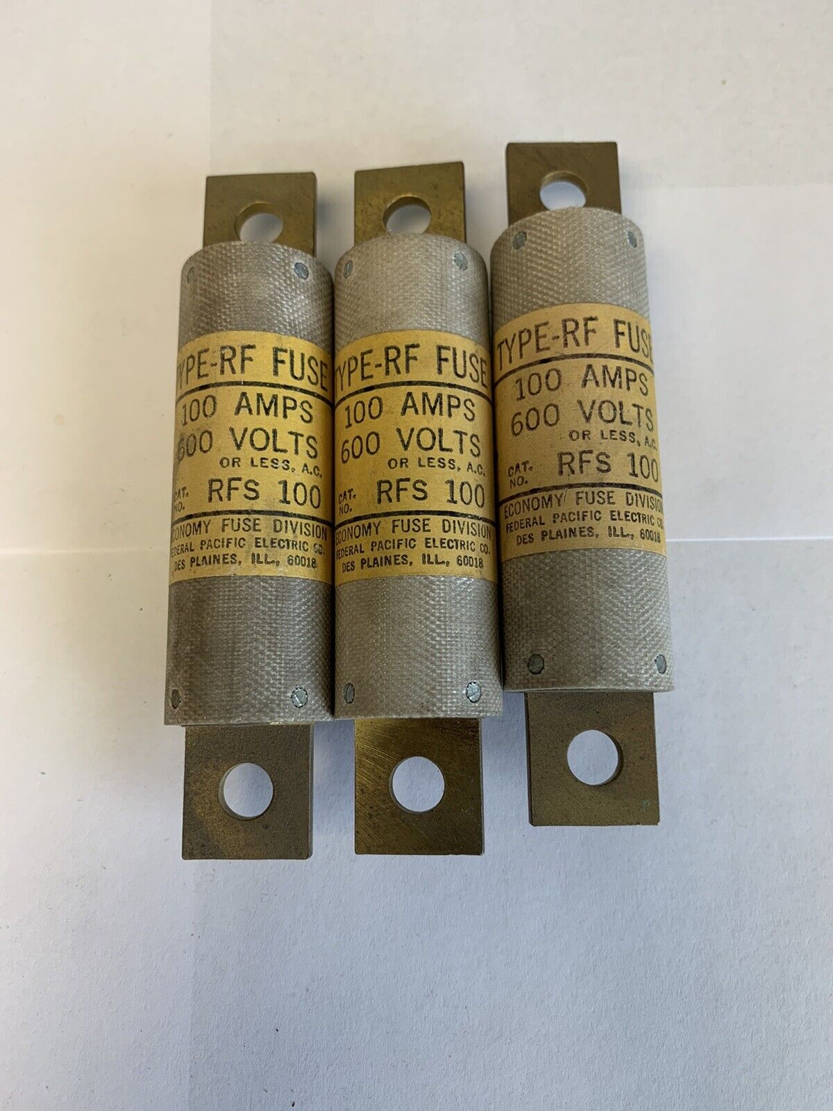 Economy Fuse RFS100 100A 600V Fuse "Lot of 3"