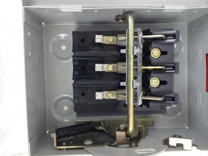 WESTINGHOUSE HUN321 SAFETY SWITCH INDOOR, 30A, 3P, 240V, NON FUSIBLE, NEMA 1