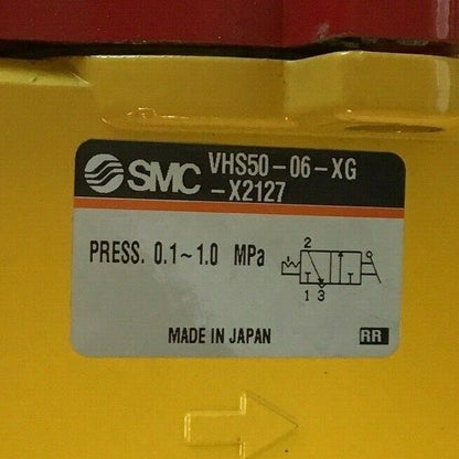 SMC VHS50-06-XG-X2127 PNEUMATIC LOCKOUT VALVE PRESS. 0.1-1.0 MPA