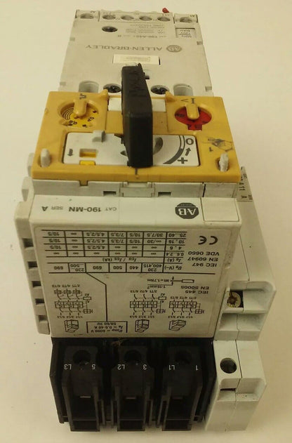 ALLEN-BRADLEY STARTER 190-MN, 190-P010, 190-A40, 190-A11, 199-FSMA1, 120V COIL