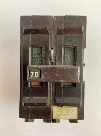 WADSWORTH A270 2POLE 70AMP CIRCUIT BREAKER 120/240VAC