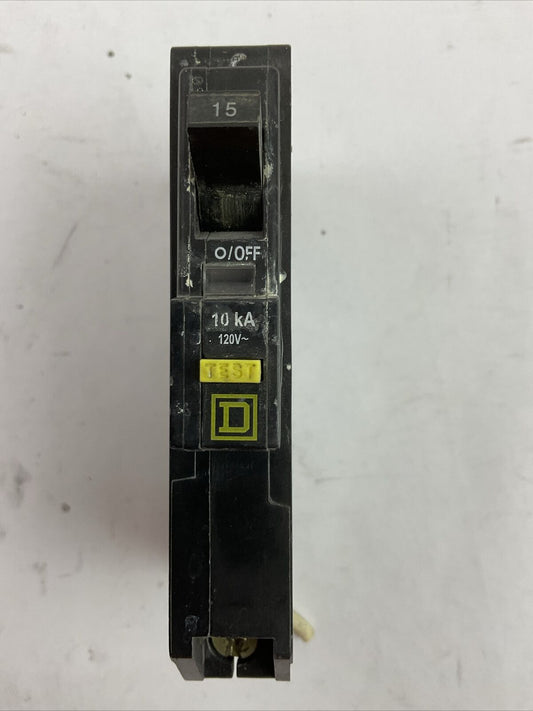 SQUARE D QO115GFI GROUND FAULT CIRCUIT BREAKER 1POLE 15AMP 120VAC