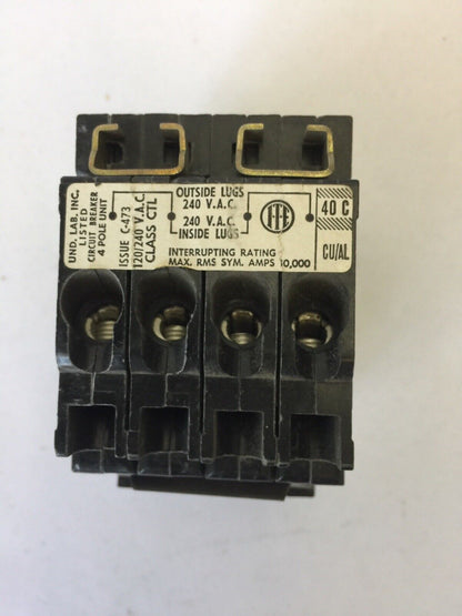 ITE QT2-4040 3 EQ-T QUAD UNITS PLUG IN CIRCUIT BREAKER 120/240VAC 40/40-40/40AMP