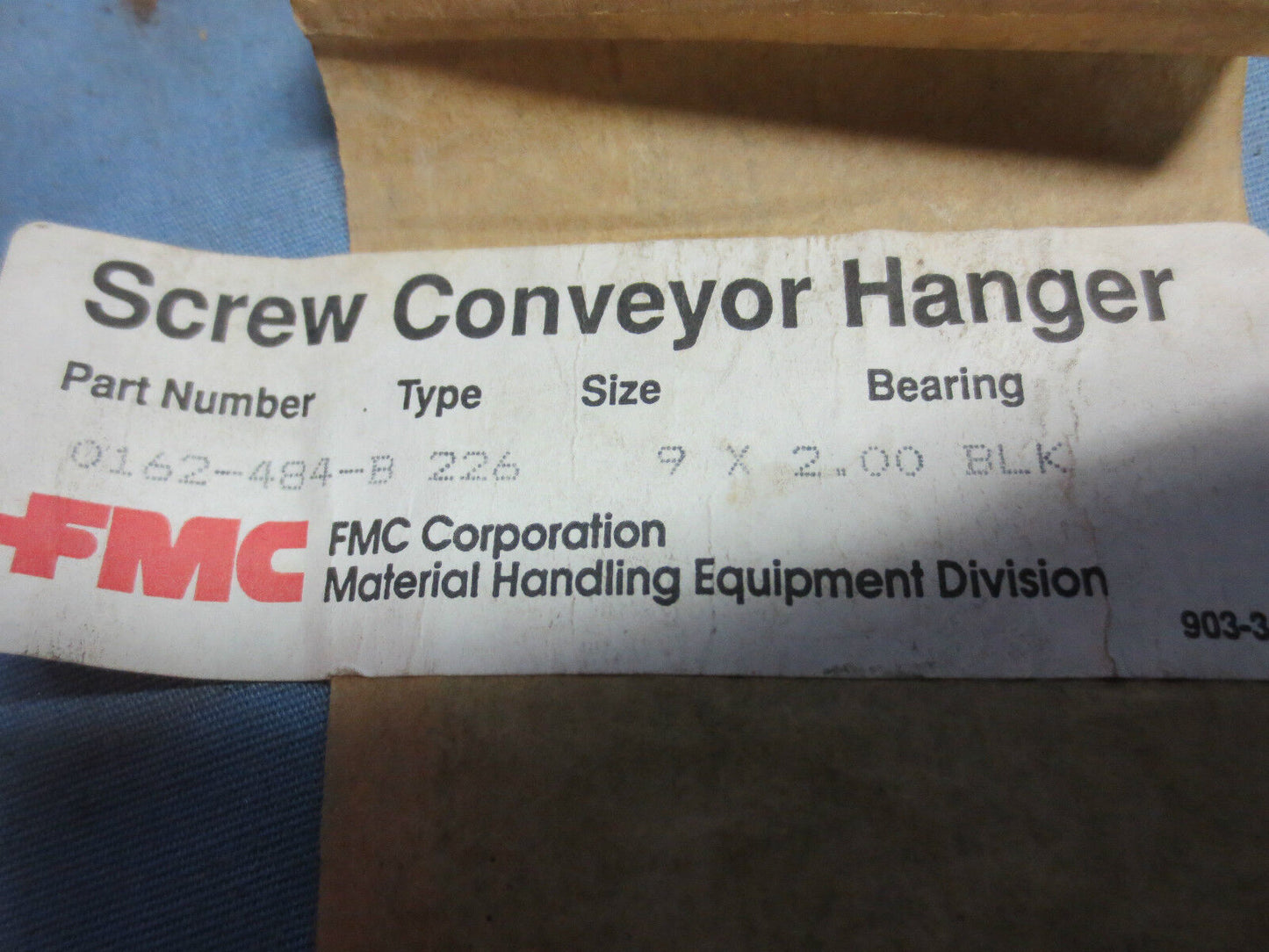 FMC 162-484-B TYPE 226 SCREW CONVEYOR HANGER 9 x 2.00 BLK - NEW 0162-484-B