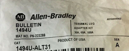 ALLEN BRADLEY 1494U-ALT31 TERMINAL LUG ADAPTER KIT SER.A 30,60,100AMP