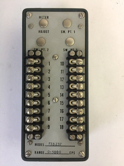 AIRPAX ELECTRONICS FSS237 SWITCHING TAKOMETER 0-5000 CPS TACK-PAK 117VAC 24VDC