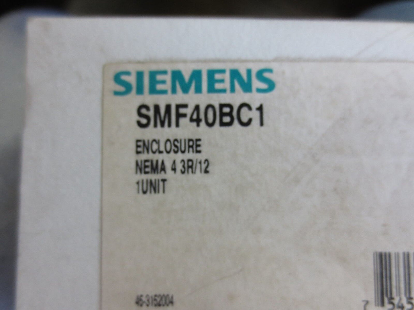 SIEMENS SMF40BC1 ENCLOSURE NEMA 4 3R/12 - NEW SURPLUS