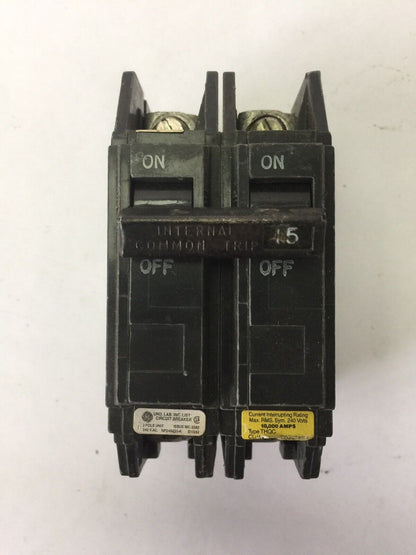 GE THQC22015 CIRCUIT BREAKER 15AMP 240VAC 2 POLE