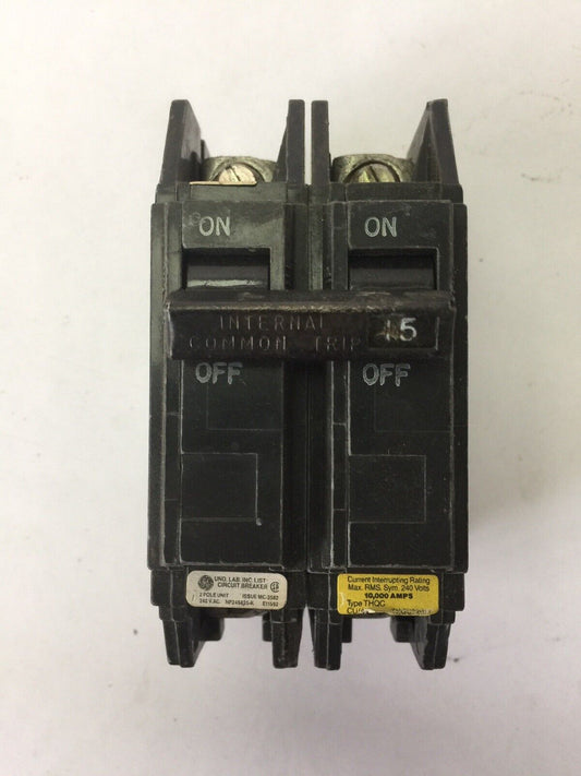 GE THQC22015 CIRCUIT BREAKER 15AMP 240VAC 2 POLE