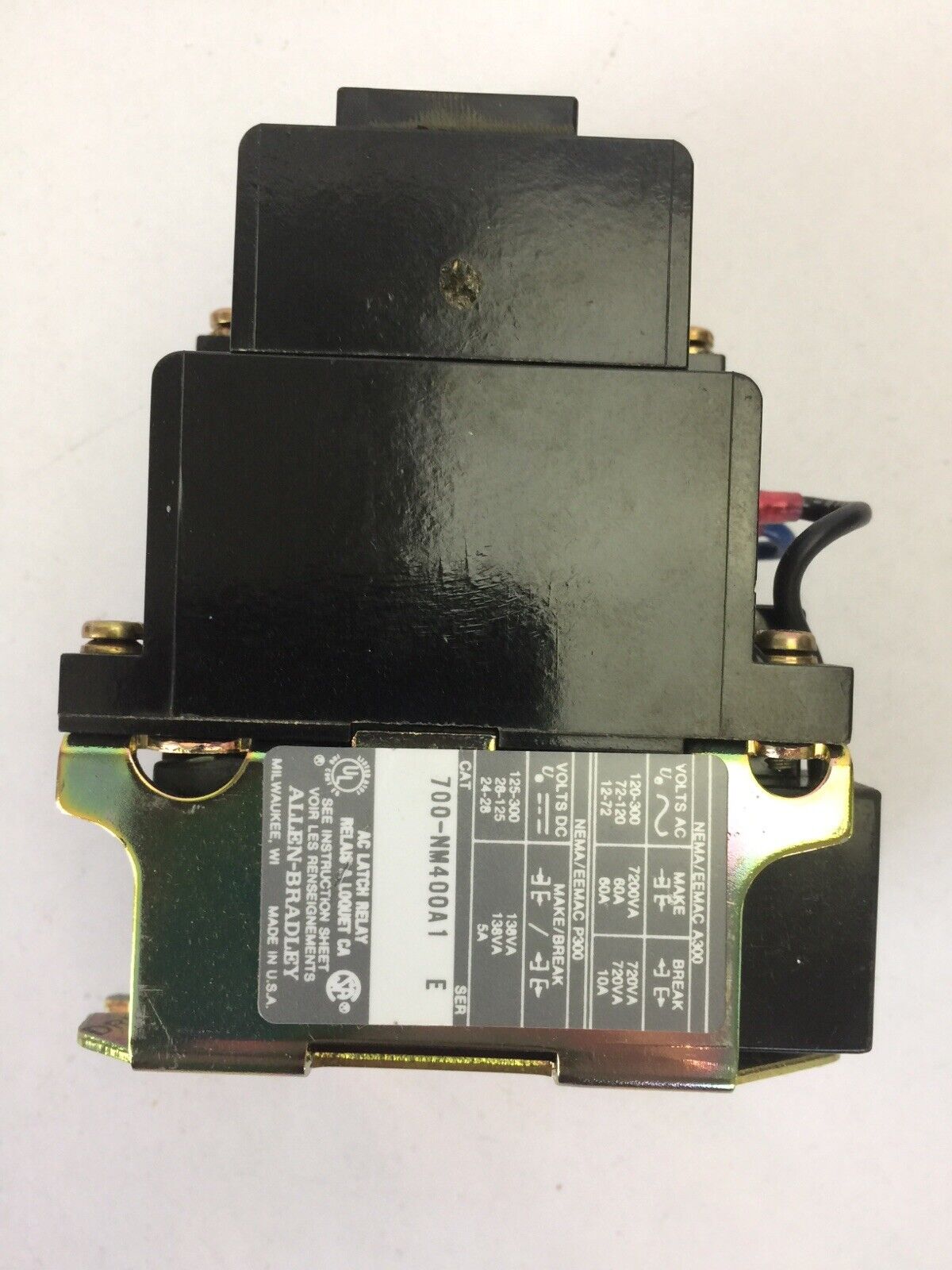 ALLEN BRADLEY 700-NM400A1 SER E AC RELAY 95AB86 COIL 120V 60HZ 110V 50HZ