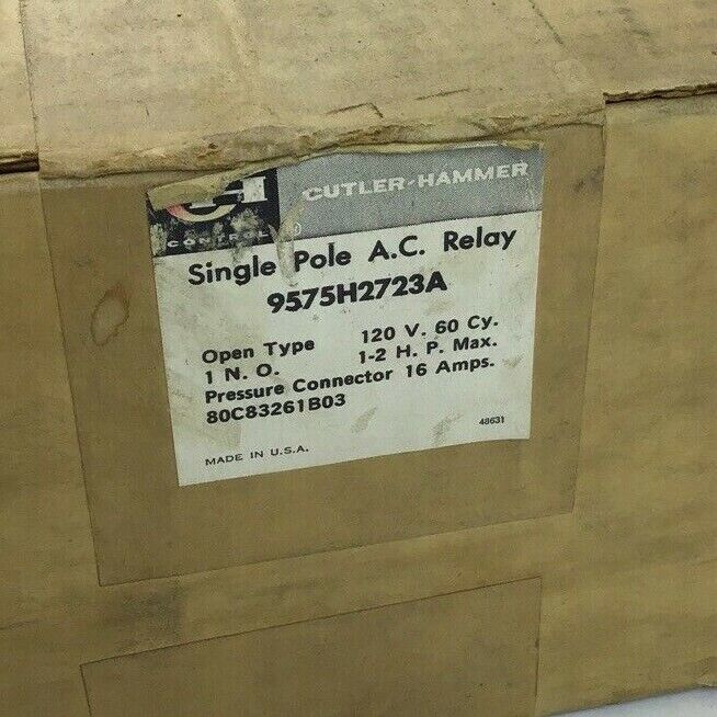 CUTLER-HAMMER CONTROL 9575H2732A SINGLE-POLE AC RELAY ***LOT OF 10***