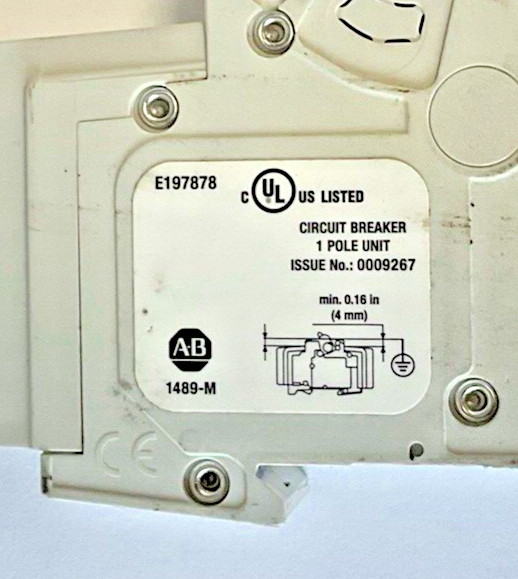 ALLEN-BRADLEY 1489-M1D200 CIRCUIT BREAKER 20A 10KA SER.D 277VAC 50/60HZ