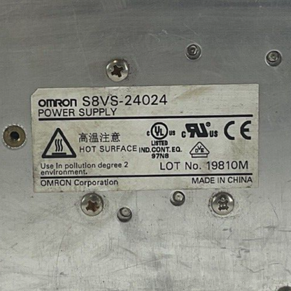 OMRON S8VS-24024 POWER SUPPLY 100-240VAC 3.8A 50/60HZ