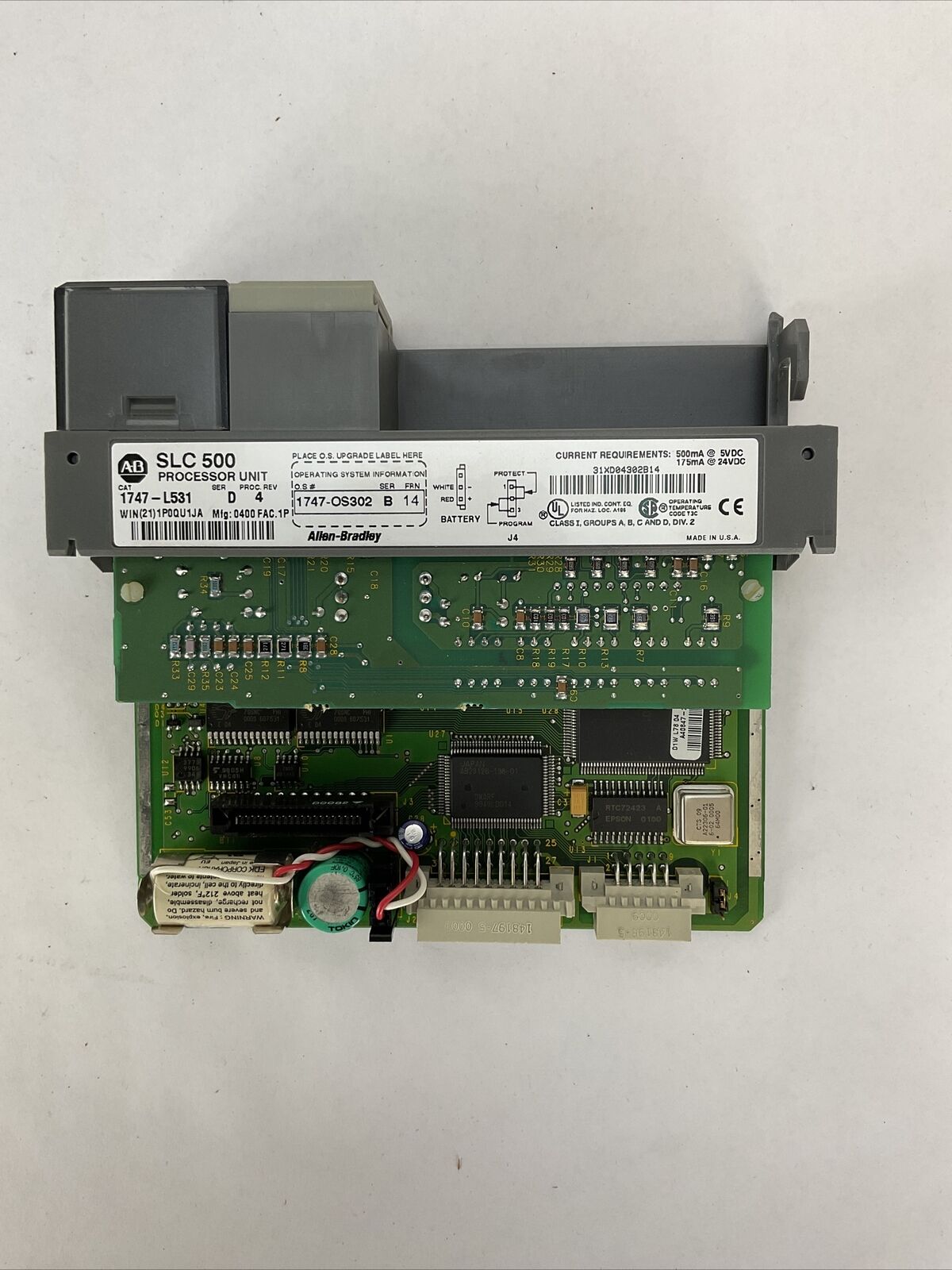 ALLEN BRADLEY 1747-L531 SER D PROC REV 4 1747-OS302 SER B FRN 14 PROCESSOR UNIT