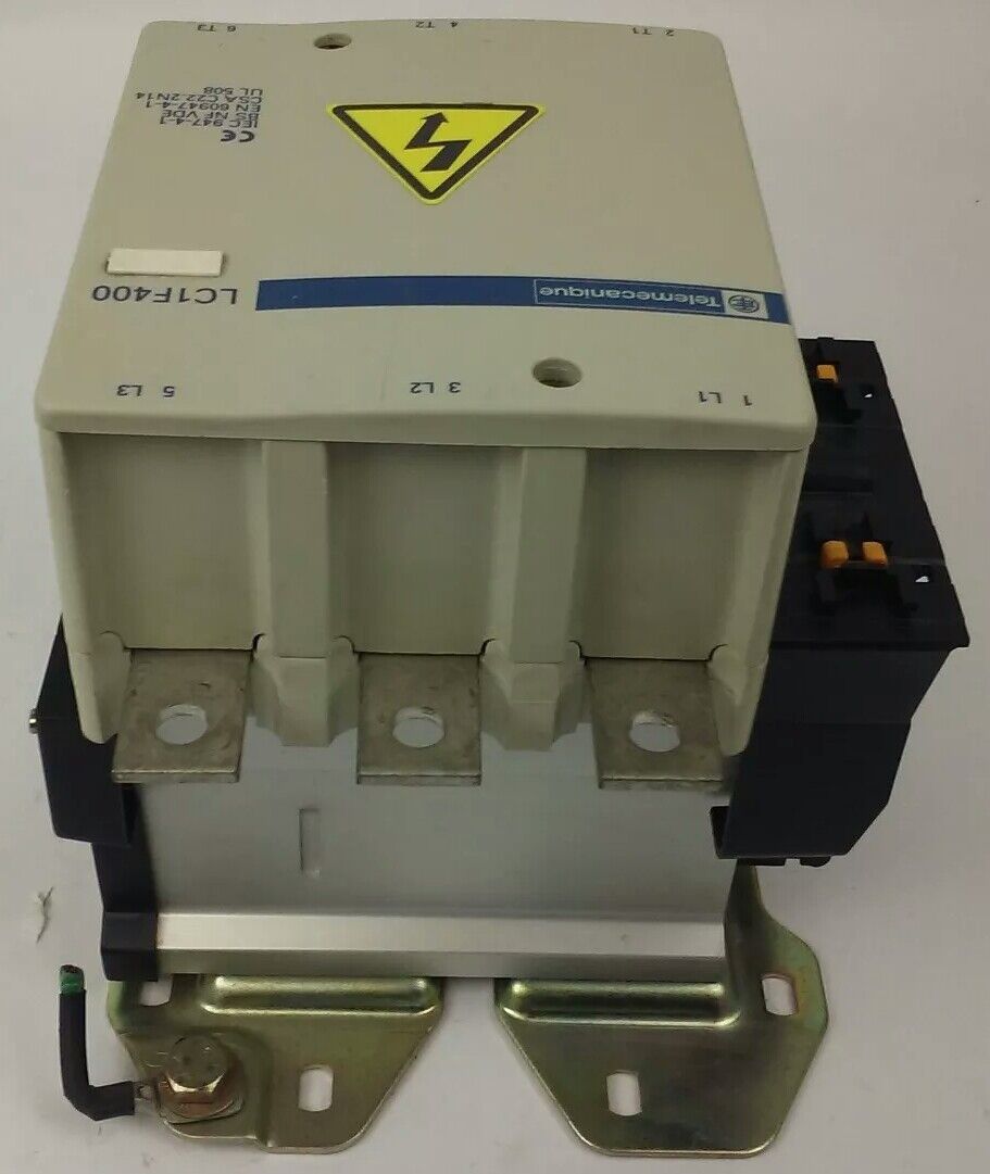 TELEMECANIQUE LC1F400 CONTACTOR, 3PH, 3P, 600V, 420A, 300HP,W/ LX9FJ910 24V COIL