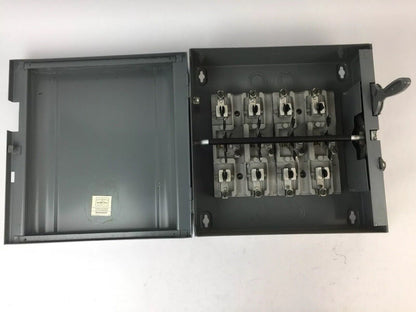 WESTINGHOUSE XU-422 DOUBLE THROW SAFETY SWITCH 60AMP 240VAC STYLE 1605719