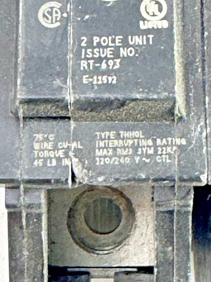 GE - THQL2100 - COMMON TRIP CIRCUIT BREAKER - 2 POLE, 100 A, 240 VAC