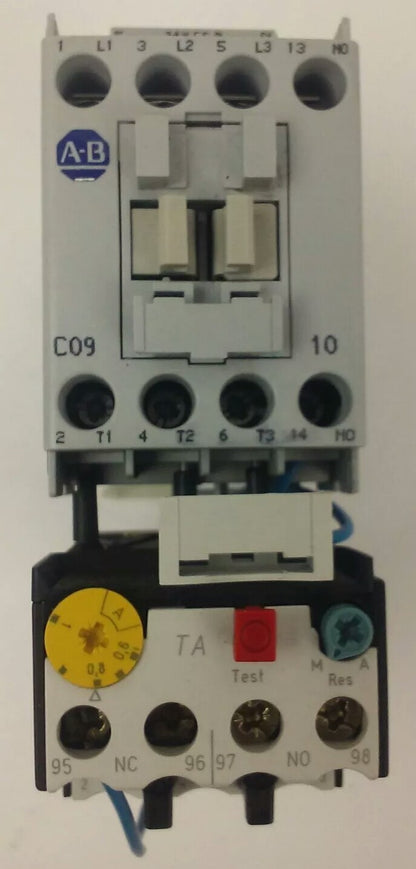 ALLEN BRADLEY 100-C09D*10 SER. A,CONTACTOR,3PH,600V,25A,24VDC COIL ,W/ 193-TAB10