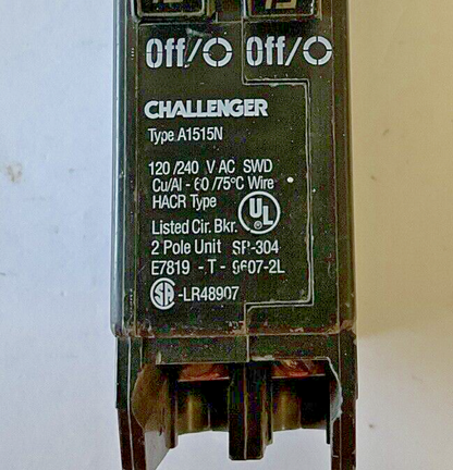 CHALLENGER A1515N CIRCUIT BREAKER 15A 120/240VAC