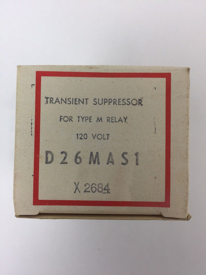 CUTLER HAMMER D26MAS1 TRANSIENT SUPPRESSOR FOR TYPE M RELAY 120 VOLT