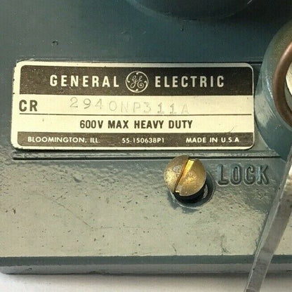 GENERAL ELECTRIC BLACK MUSHROOM PUSH BUTTON CR2940NP311A